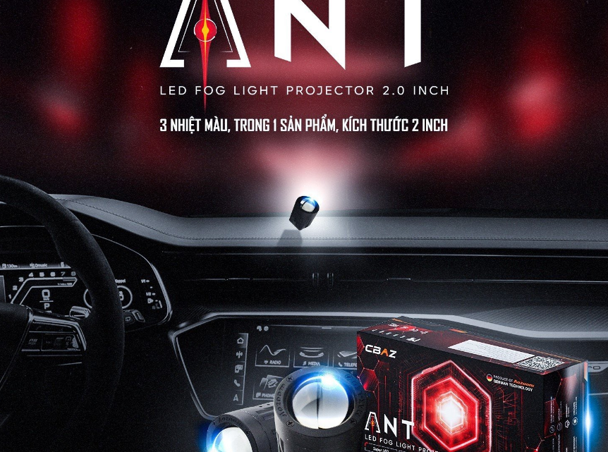 độ lắp đèn bi Gầm LED Aozoom Ant Fog Light